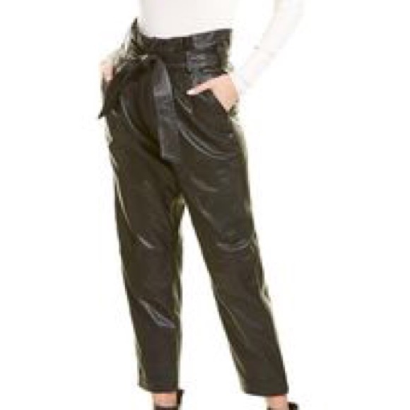 WALTER BAKER Maggie belted lambskin leather pants BRAND NEW Size 8 - Picture 3 of 9